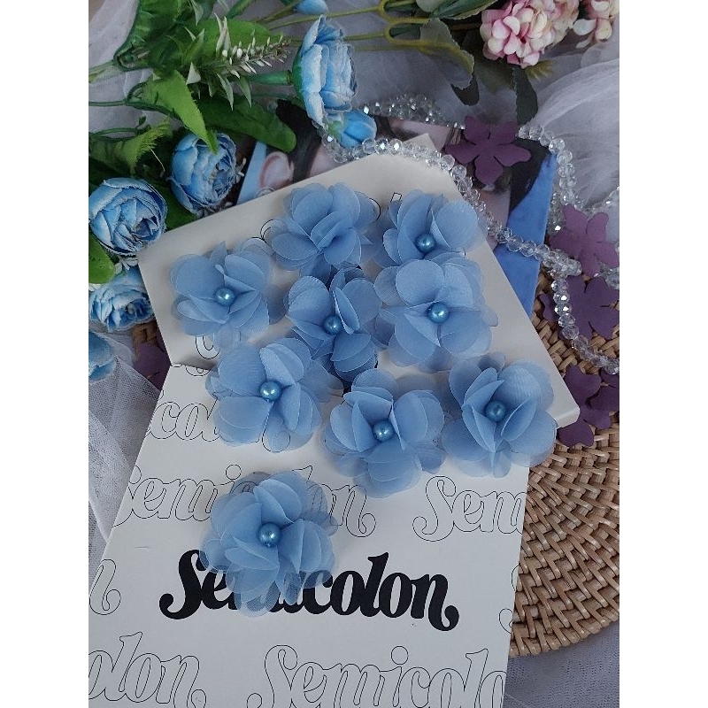 R/CRO5 READY KIRIM harga 1 biji bunga CROCUS 5CM 3d solder handmade hiasan baju kebaya pengantin mur