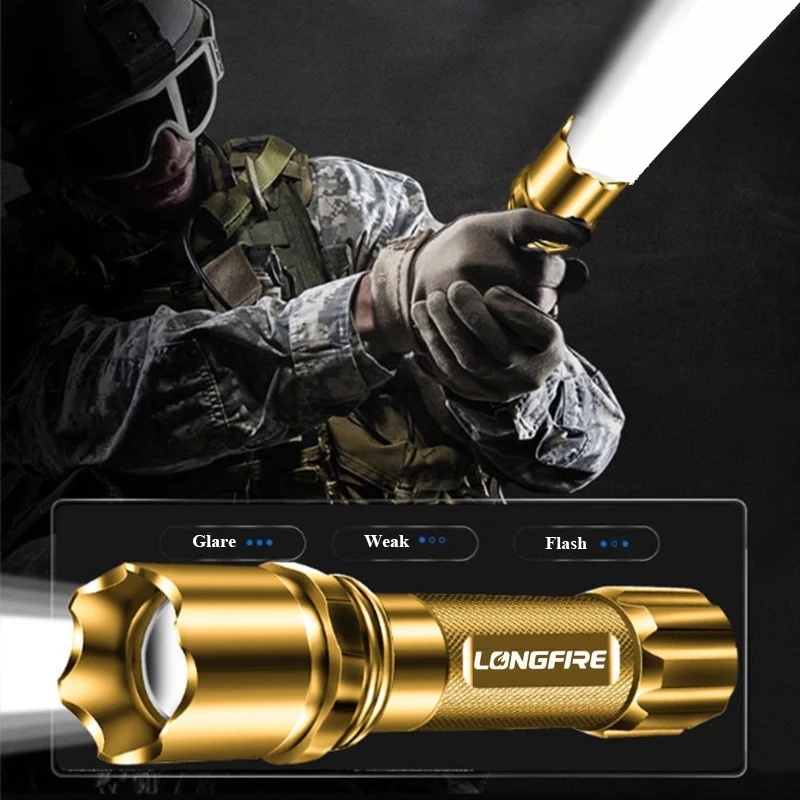 SENTER SWAT MINI LED / SENTER LED POLICE CHARGEABLE / SENTER MINI CAS Baterai Charger Plastik  Putih