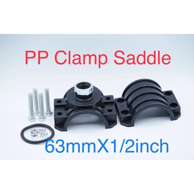 Clamp Saddle Klem Sadle 63 mm x 1/2 inch 63mm x 1/2” Compression Fitting Tapping Pipa PVC Clamp Sadd