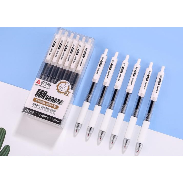 

Pulpen Pen Gel Cetrek Tinta Hitam Ujung Lancip extra fine 0.5 mm Body Bening Transparan