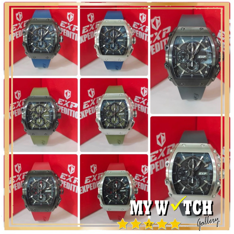 Jam Tangan Expedition Pria / Cowok Karet Anti Air Exp 6846 Original 100% Terbaru Mewah 2023
