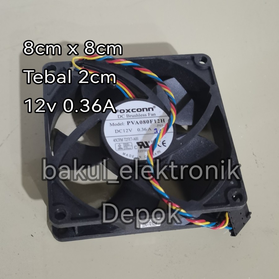 fan 12v 8cm 4pin 0.36A FOXCONN