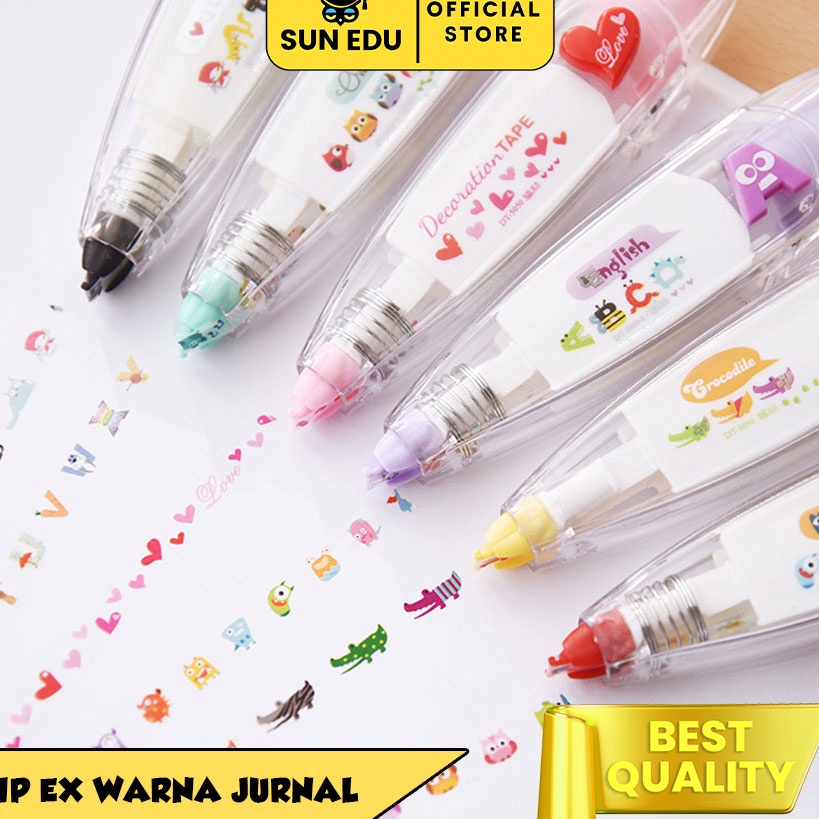

Terlaris Correction tape decoration untuk jurnal/ Roller stamp reminder highlight pola cute Jual