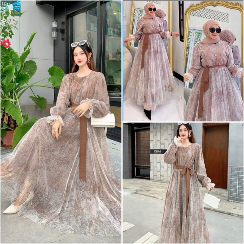 TATAOS BANGKOK BY NILA LUCINTA LUNA DRESS GAMIS TUTU MEWAH TILE 4LAPIS FLARE FORMAL IMPORT FULL FURI