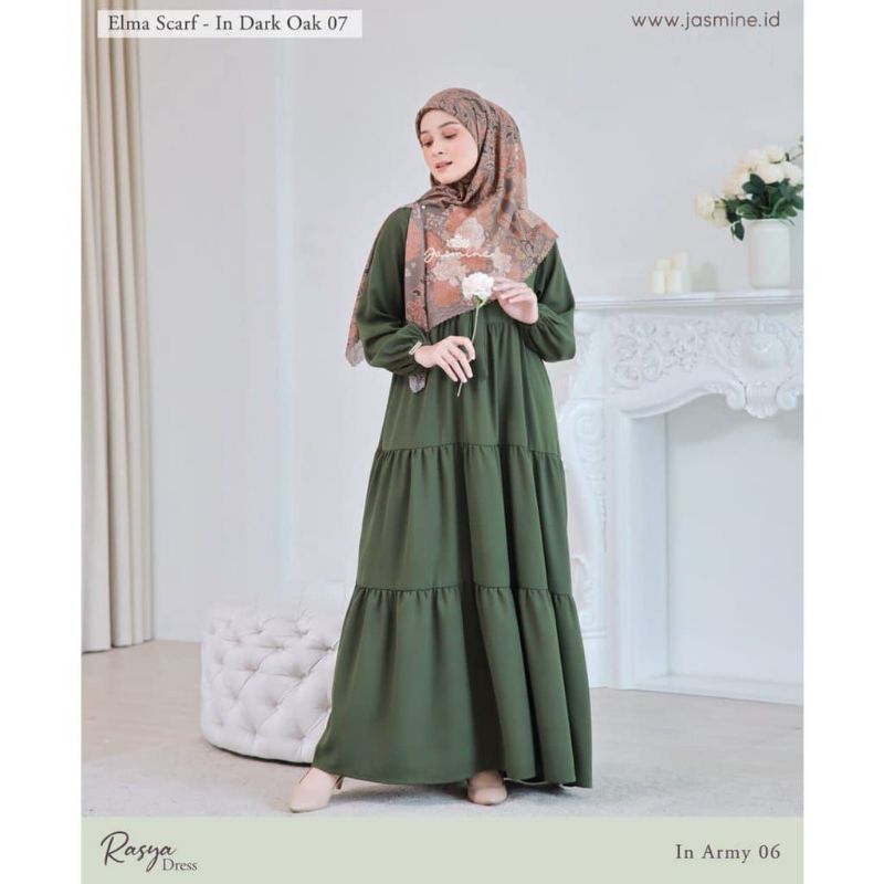 RASYA DRESS JASMINE ARMY XL (GAMIS SAJA)