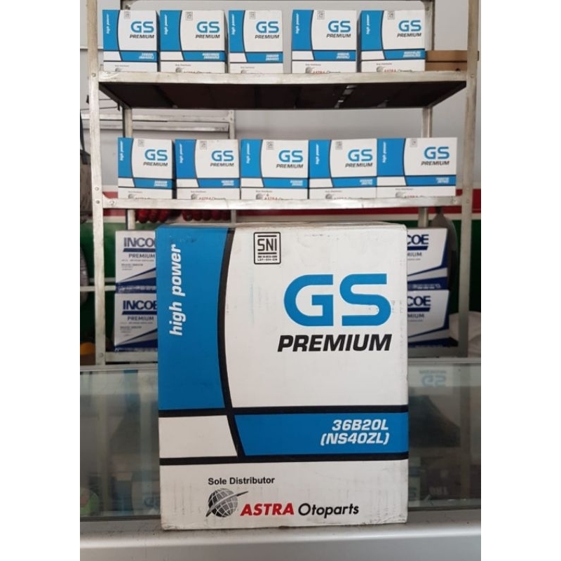 Accu aki mobil GS Premium NS 40ZL (Astra Otopart) Jazz, Brio, Agya - kosongan tanpa zuur