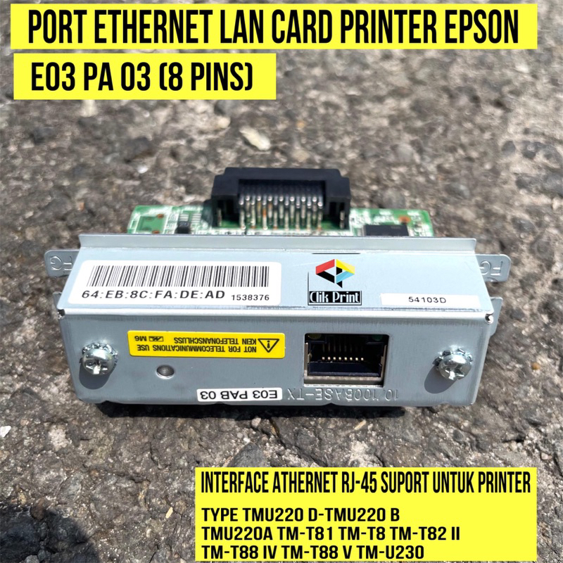 Port Ethernet Lan Card Printer Epson Tmu220 Tm81 Tm82