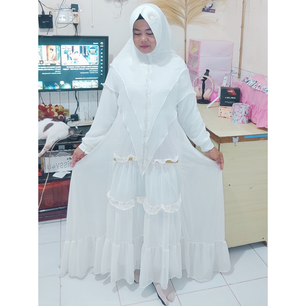 Gamis syar'i gamis putih gamis set putih gamis hijab pari gamis putih murah.