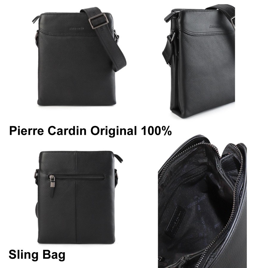 Pierre Cardin Tas Sling Bag Selempang Body Messenger Kulit Leather ORI
