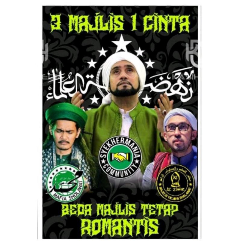 Bendera Sholawat NU Syekhermania azzahir Mafia sholat Gila Sholawat 3 Majlis1 cinta ukuran 90x60cm