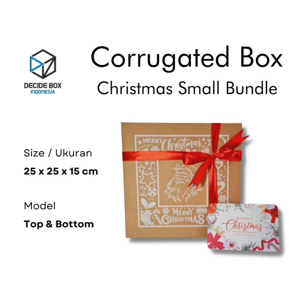 

Decide Box Indonesia - Kardus / Corrugated Box Christmas Hampers / Kotak Kado Hampers Natal Model Tutup Pisah (Small).
