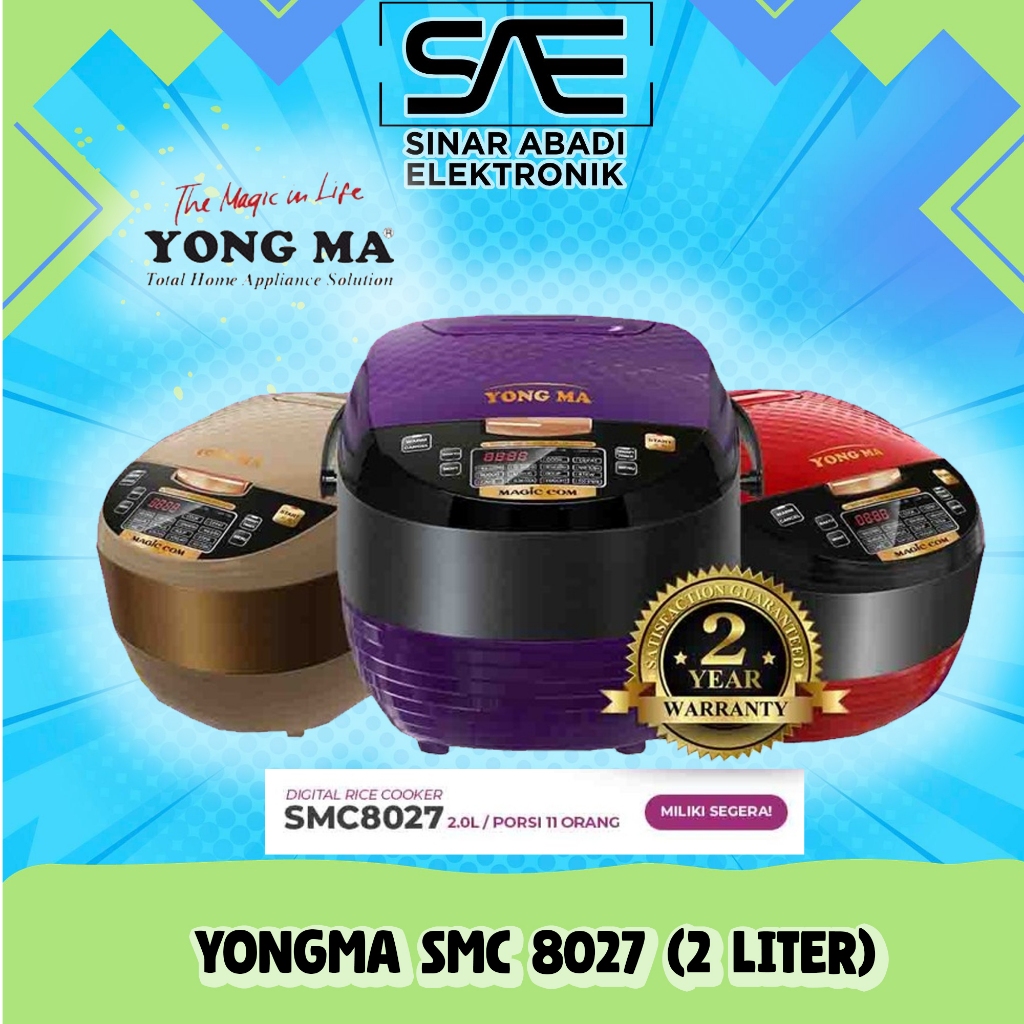 [COD] YONG MA / YONGMA RICE COOKER / MAGIC COM SMC 8027 / YMC 8027 (2 LITER) GARANSI RESMI 100% ORI