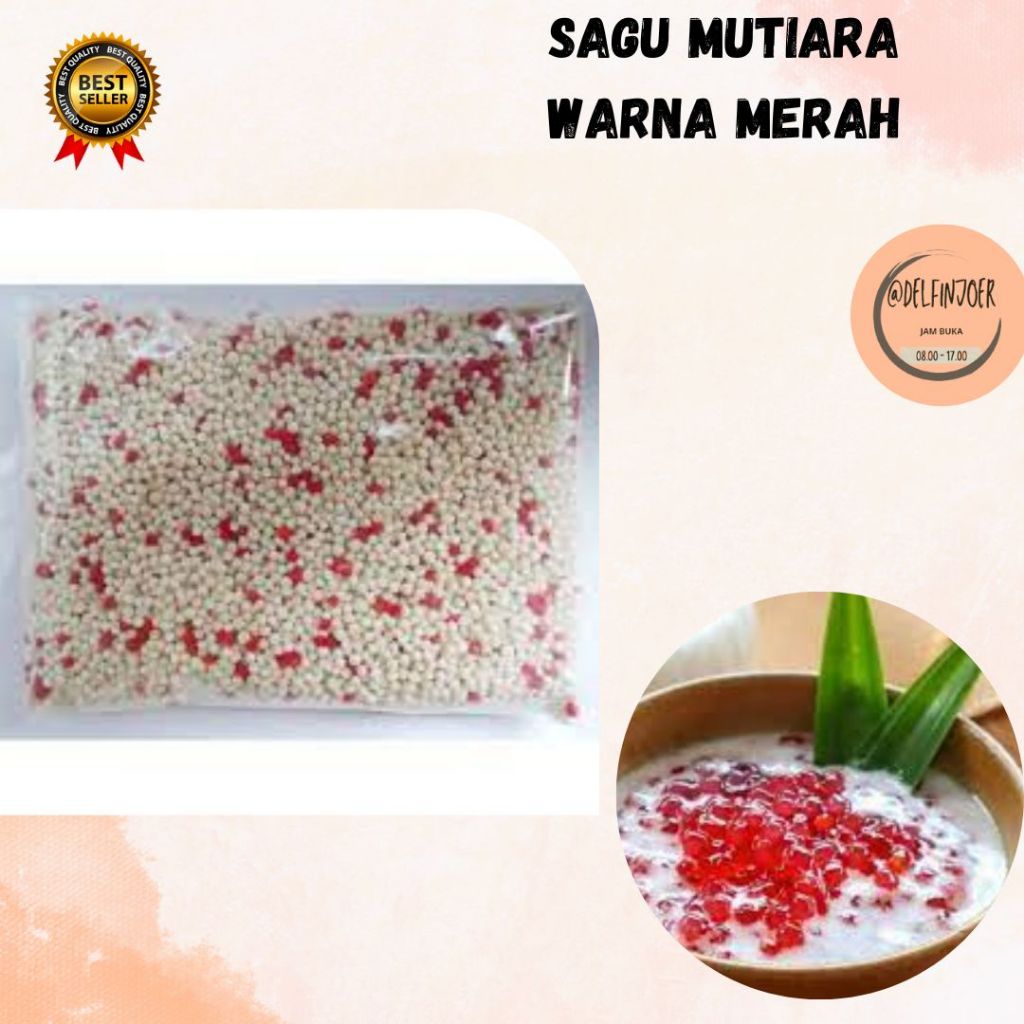 

❤Sagu Mutiara || Sagu Mutiara Merah 500 gram || Sagu Pearl || Thailand Putih - Pink - Merah 500gr || Sagu Pearl Merah 500gram || Sagu Mutiara Merah 500 gram