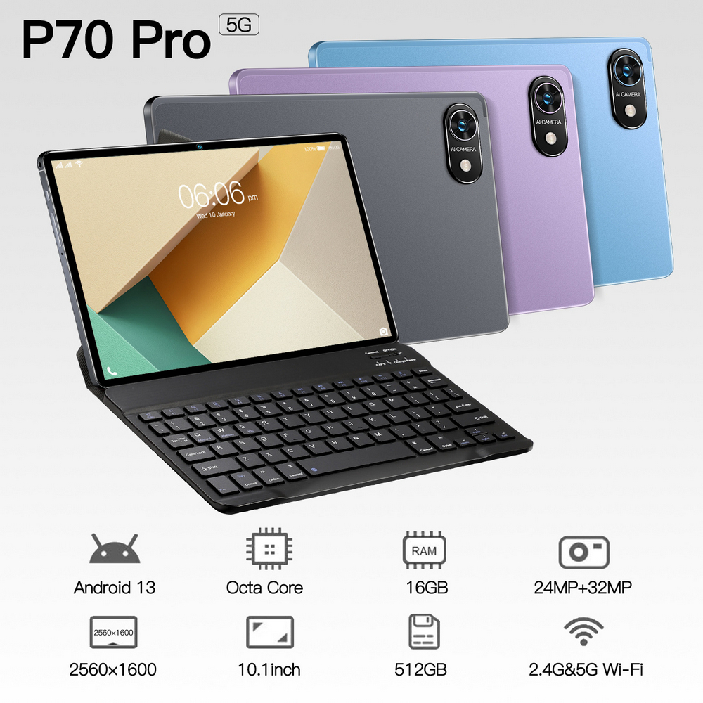 【Bisa COD】Tablet PC Baru Galaxy Tab P70Pro 12GB + 512GB Tablet Android 10.1inch Layar Full Screen Layar Besar Wifi 5G Dual SIM Tablet Untuk Anak Belajar