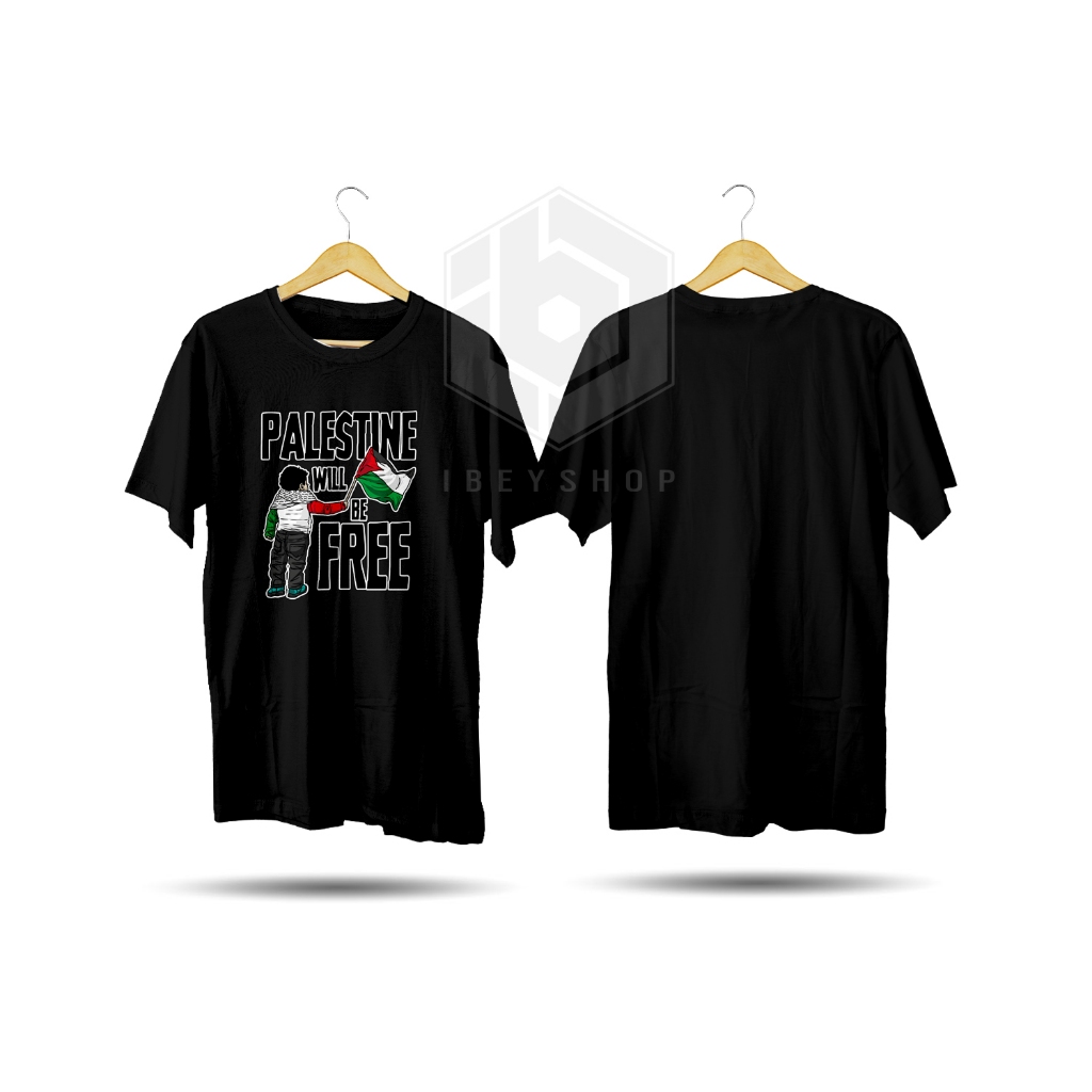 Kaos Baju Pria FREE PALESTINE PALESTINA FREEDOM DTF Black 07