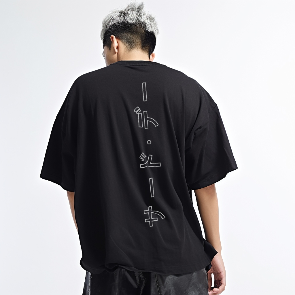 Kaos Oversize Scuba Lux "Outline Katakana Ver Back" Htm MTP95 Nv MTP96 Khk MTP97 Pth MTP98 Mrn MTV80