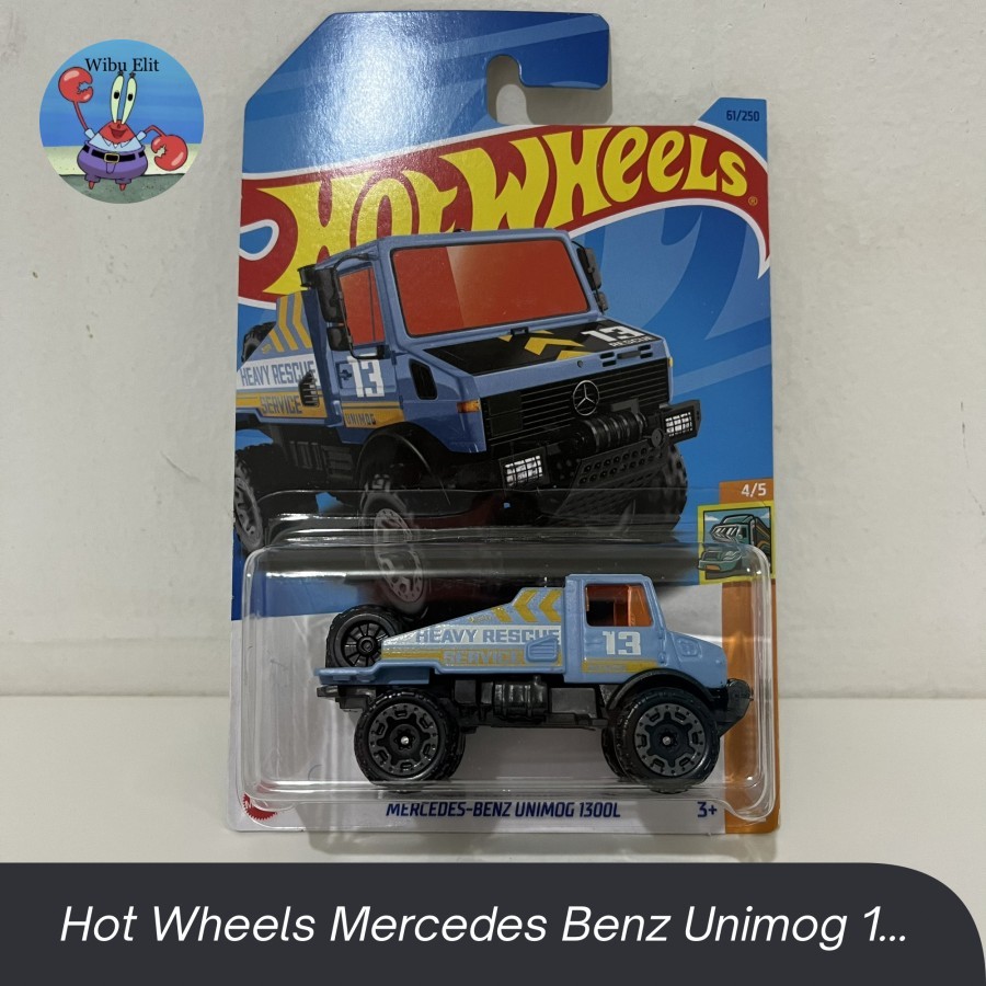 Hot Wheels Mercedes Benz Unimog 1300L Rescue Truck Light Blue 2023