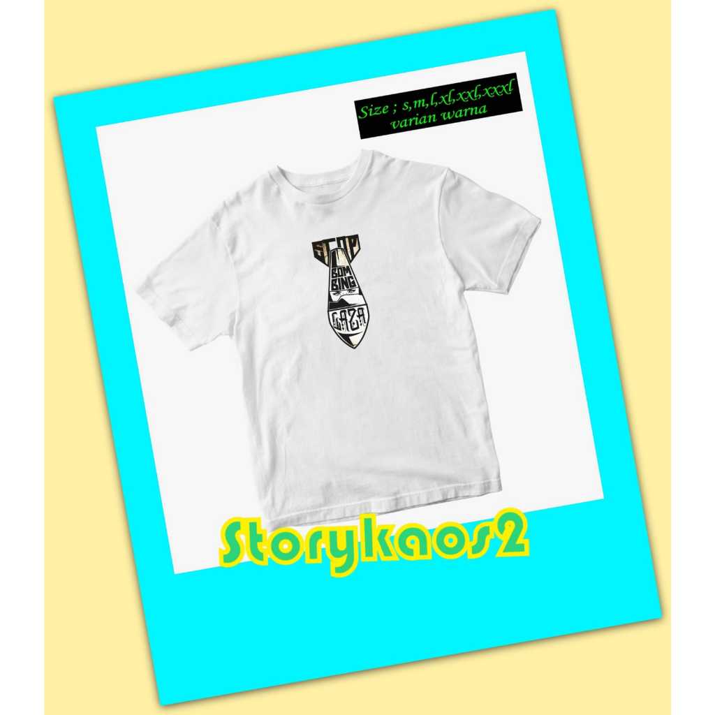 kaos stop bombing GAZA gambar bomb