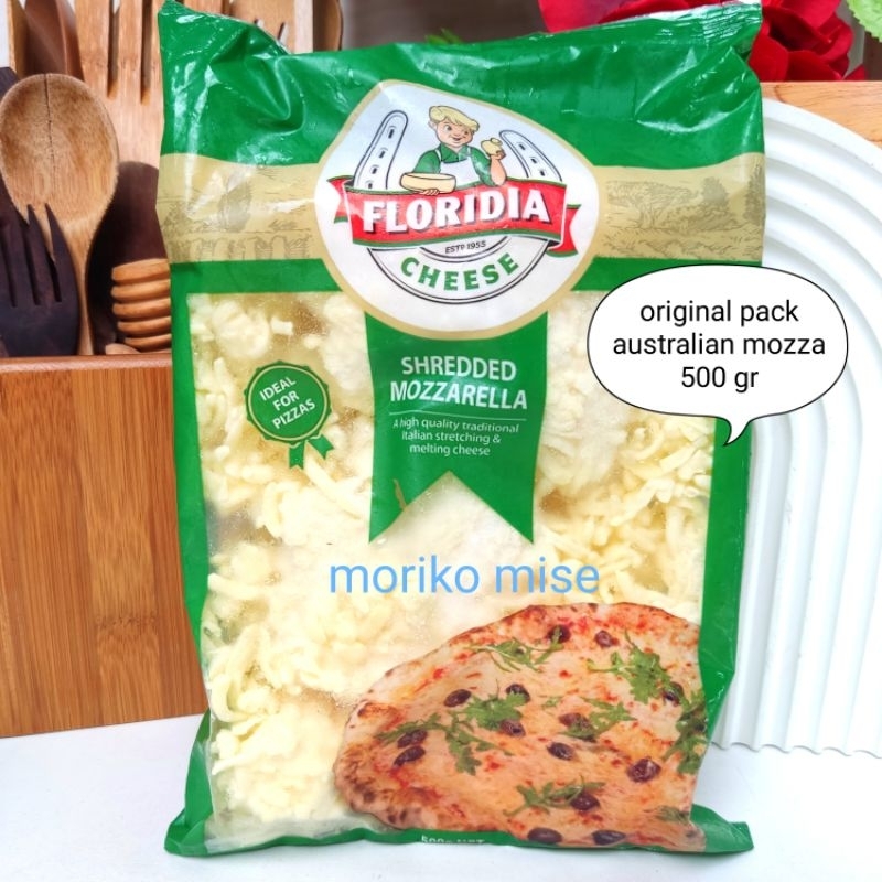 

[500 gr] mozzarella shredded FLORIDIA keju parut mozza cheese mozarella mozzarela chunky