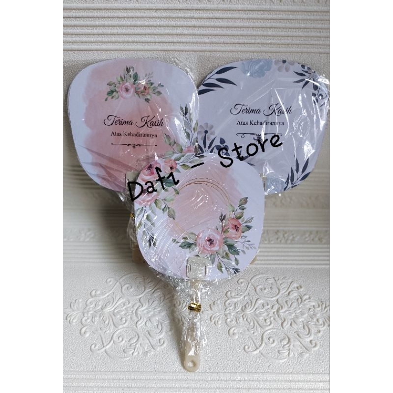 Isi 50 Pcs Souvenir Pernikahan Kipas Shaby / Souvenir Pernikahan Kipas Korea Kemas Plastik