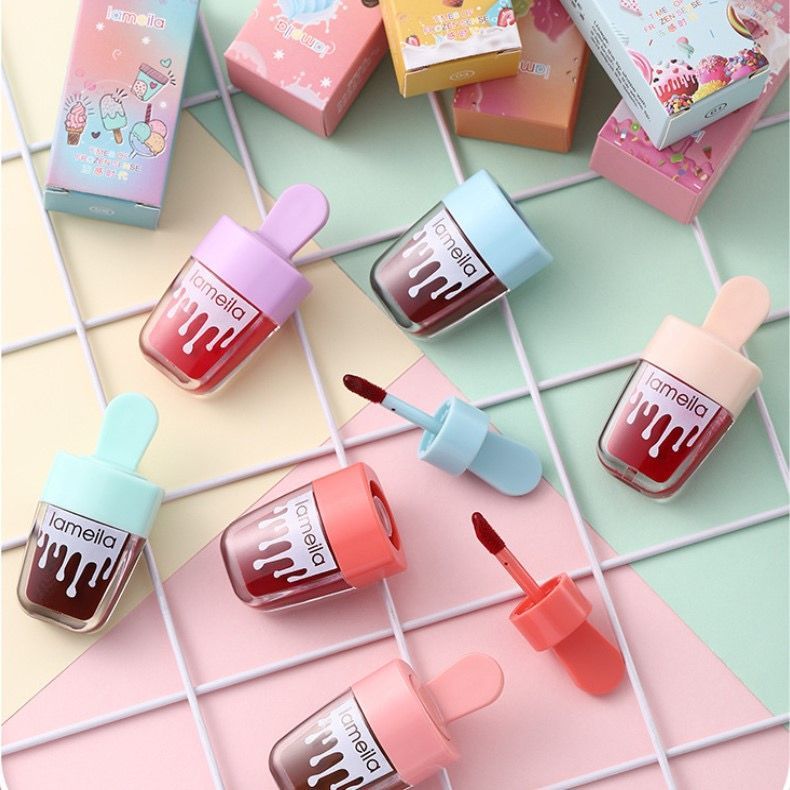 LAMEILA LIPTINT ICE CREAM LIQUID LIPSTICK SATIN VELVET MATTE WATERPROOF