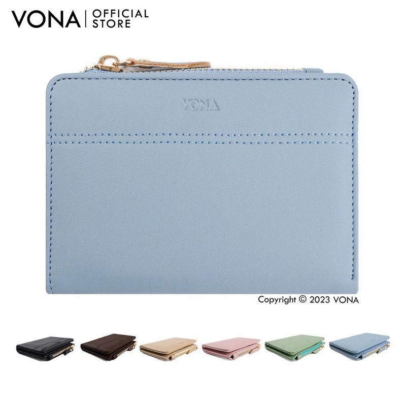 VONA Catalina Wallet - Dompet Pendek Wanita Lipat Dua Resleting Koin