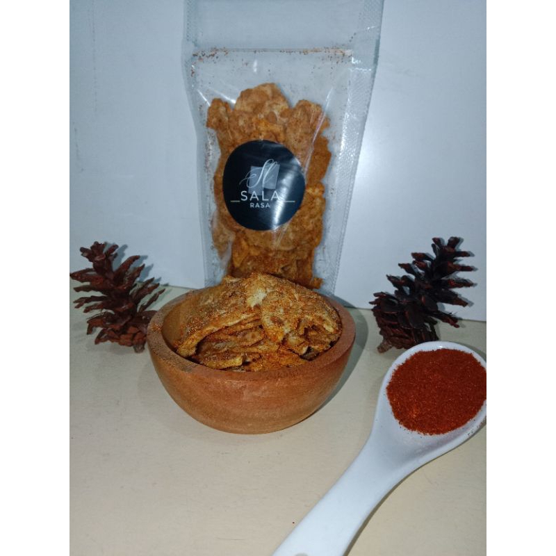 

Kripik tempe pedas kriuk