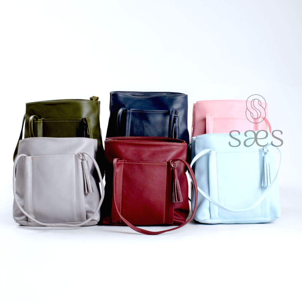	 Saes - Totebag Wanita Simple Lily Kulit Tas Tote Bag Vintage retro Tas tote wanita Tas Kerja Tas Kuliah Murah 001	