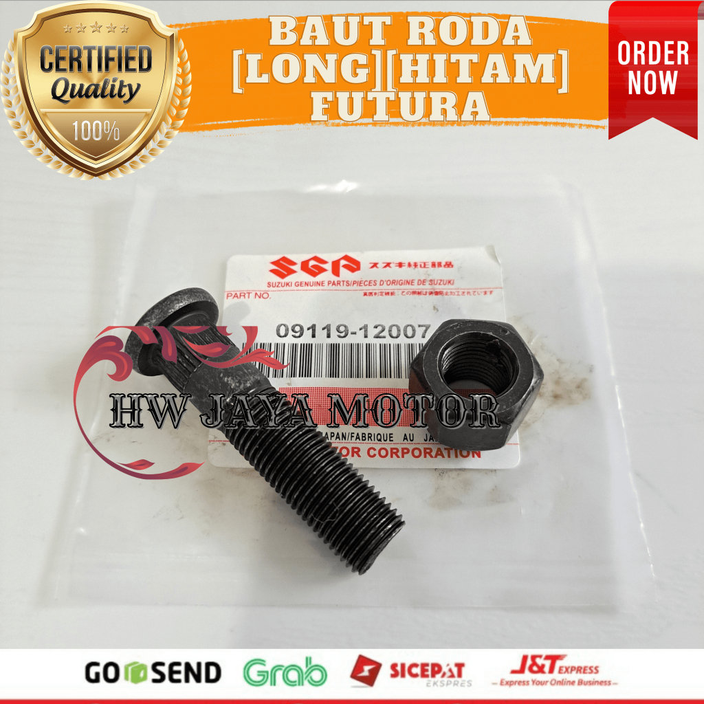 HUB BOLT BAUT RODA LONG PANJANG SUZUKI FUTURA ST100 EXTRA CARRY HITAM