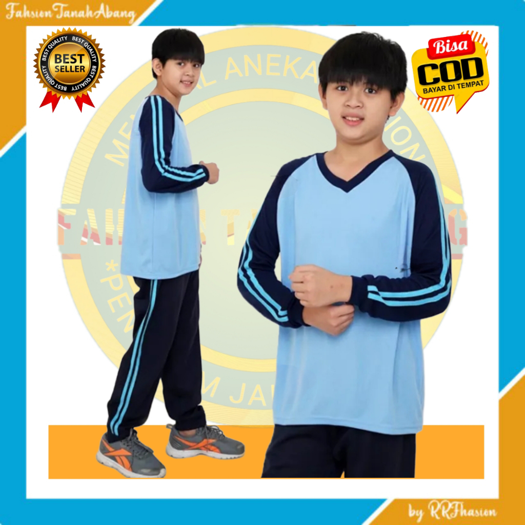 Stelan Baju Olahraga Anak Sekolah SD Lengan Panjang