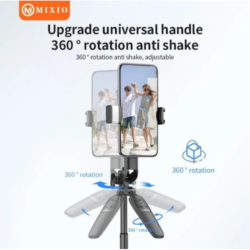 MIXIO A66 - 160CM Tongsis Bluetooth Selfie Stick Tripod with LED Light