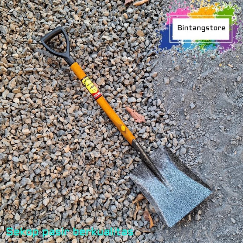Sekop pasir crocodile gagang kayu- sekop pasir injak murah- sekop bangunan serbaguna