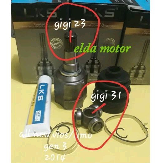 CV Joint Dalam Inner As Roda Depan Dalam Toyota All New Vios Limo Gen 3