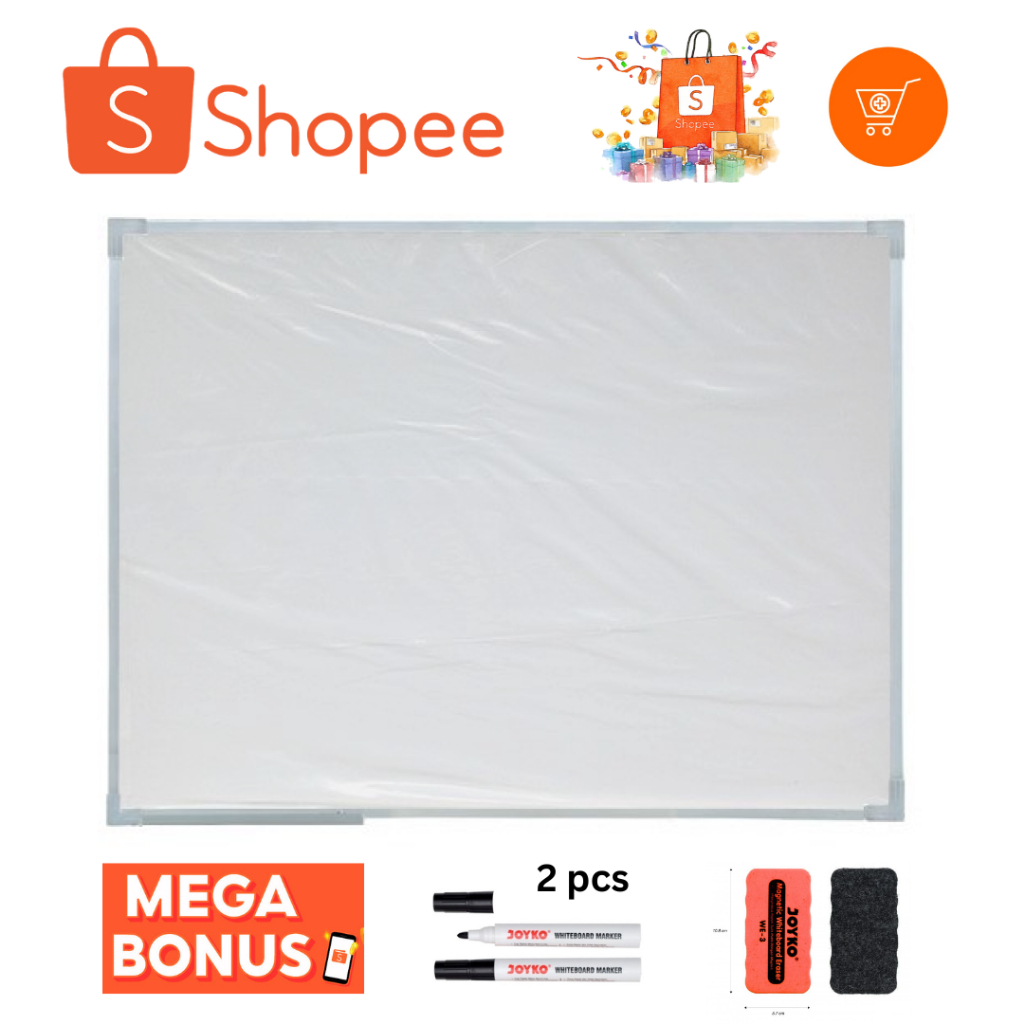 

Whiteboard 60 x 120 cm Magnetic Gantung / Papan Tulis Magnet