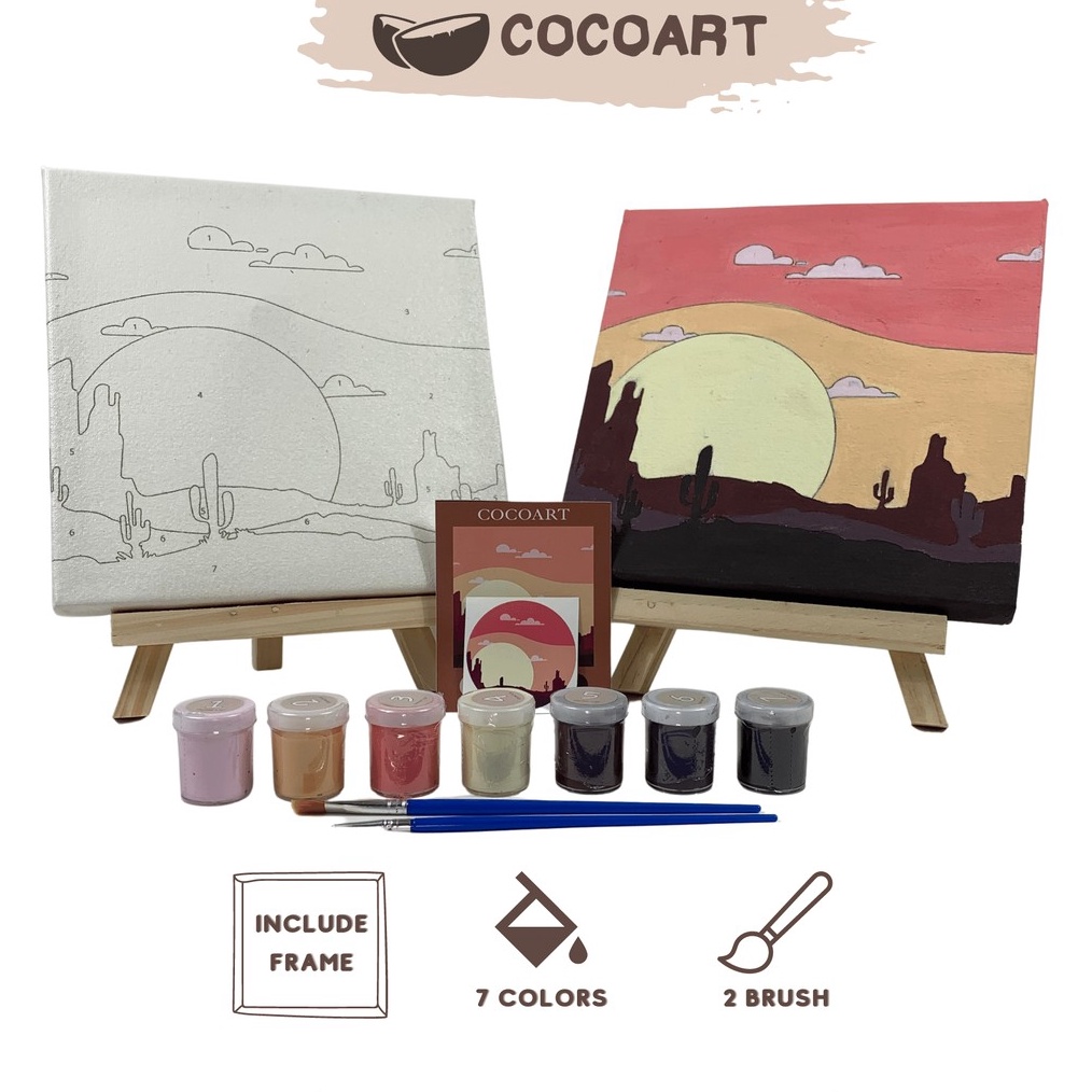 

12.12 Brand Paint By Number Kit [ Sunset View ] - Cocoart.id l Kanvas 20 x 20 cm murah
