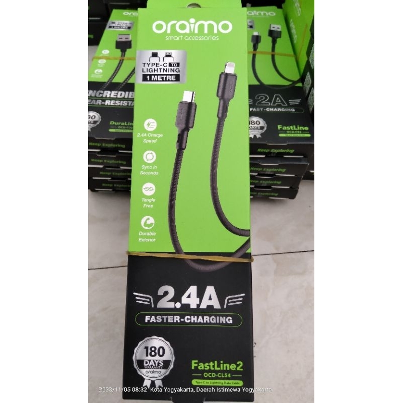 Oraimo OCD-CL54 OCD-114CL Kabel Data Type-C to Lightning 2.4A Fast Charging