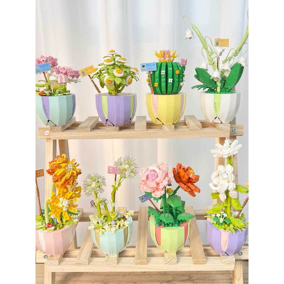 Lego Bunga Balok Susun Mainan Edukasi Anak Mini Pot LOZ Mini Nano Bricks Mini Building Block