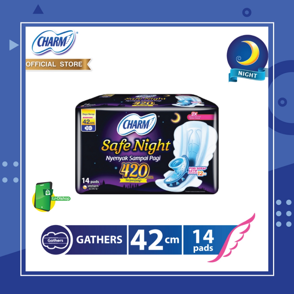Charm Pembalut Safe Night 42cm Gather 14 pads