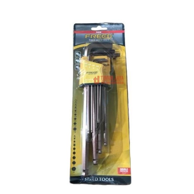 FREED Kunci L Set Panjang BALLPOINT HEX 9 Pcs Kunci L EXTRA LONG JunDW