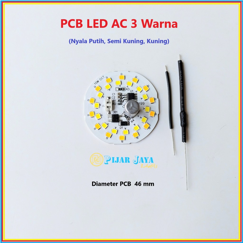 PCB LED AC 3 Warna 10 Watt Mesin Lampu LED 10W Modul LED DOB