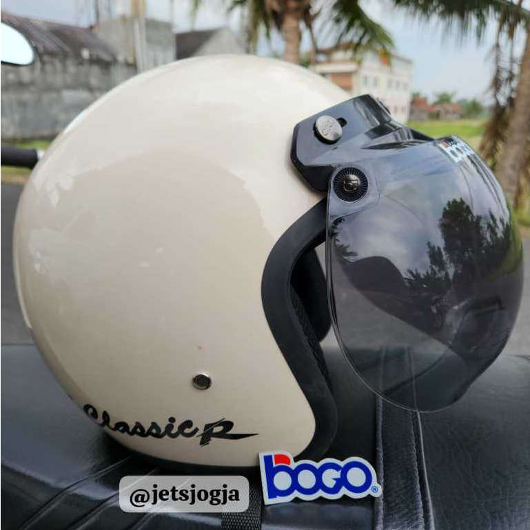 Helm Bogo Classic-R ZRV SNI Kaca Bogo Original I Helm Bogo Garis Kaca Bogo Original