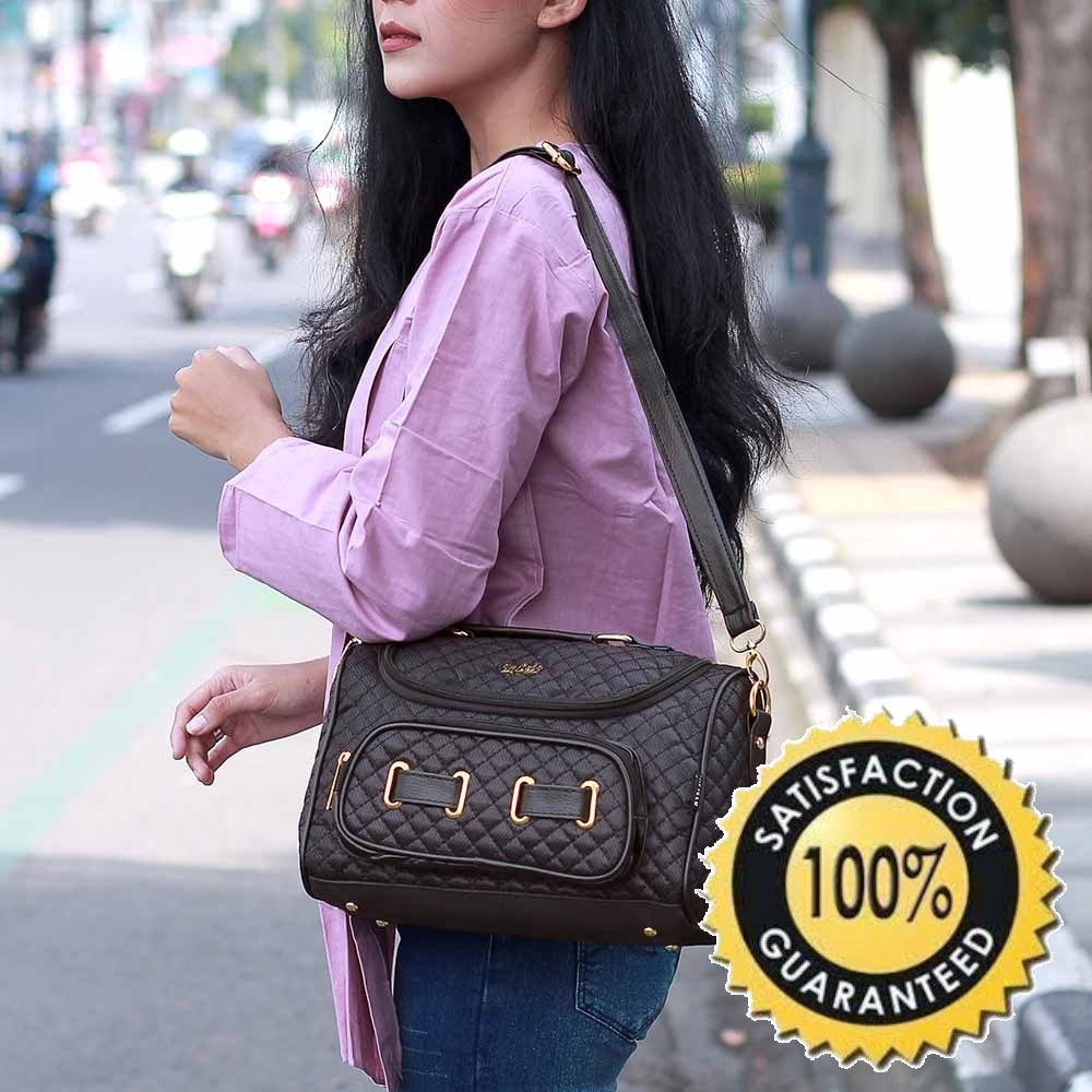 TAS HANDBAG JINJING SELEMPANG KASUAL WANITA PREMIUM ORIGINAL DISTRO TERBARU KEKINIAN MURAH HITAM VIR