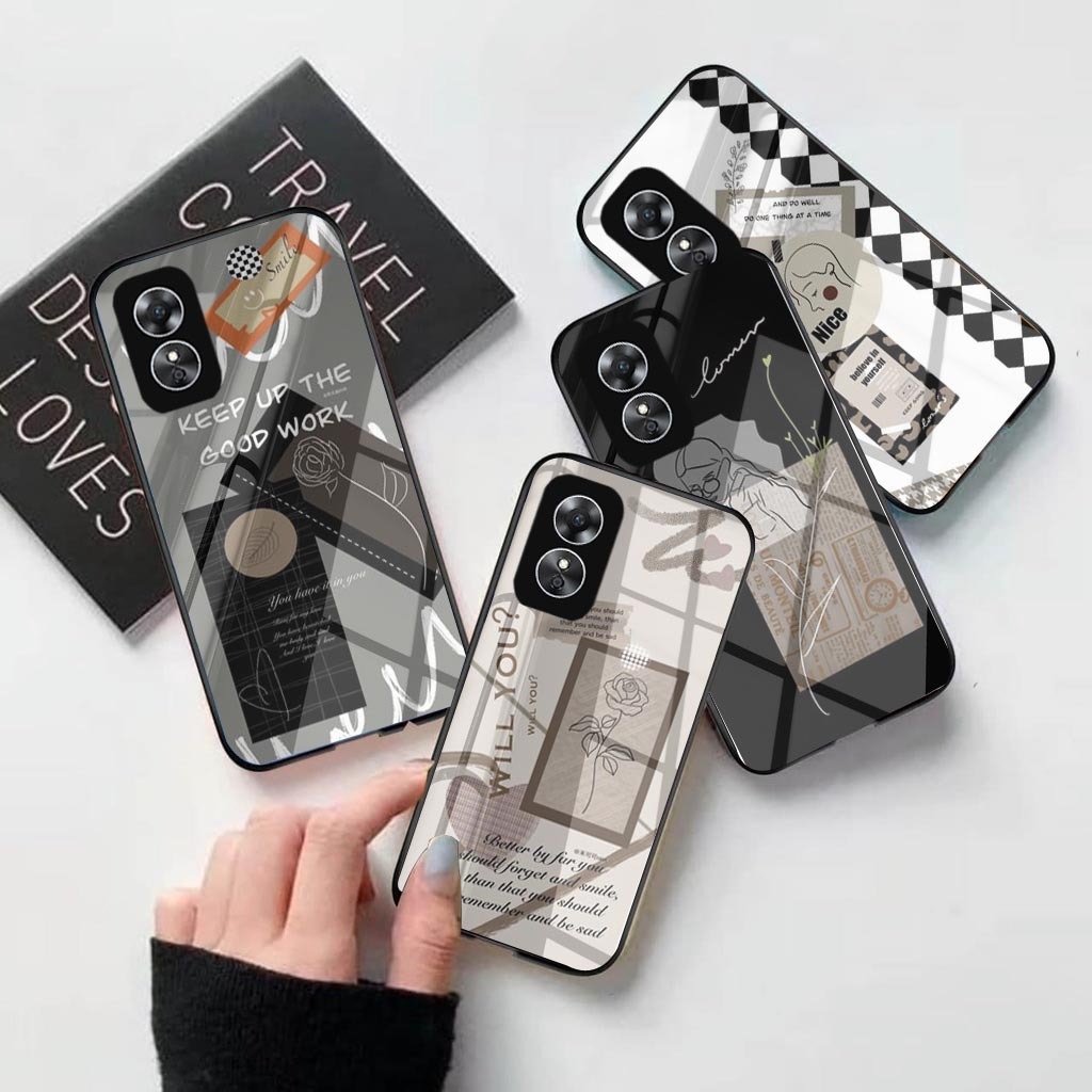 Case Kaca Kilau Oppo A17 A17 - Case Oppo A17 - case Kaca Glossy Oppo A17 - Casing Oppo A17 A17- case