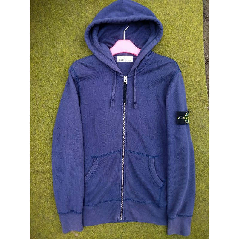 Zipp hoodie stone island navy