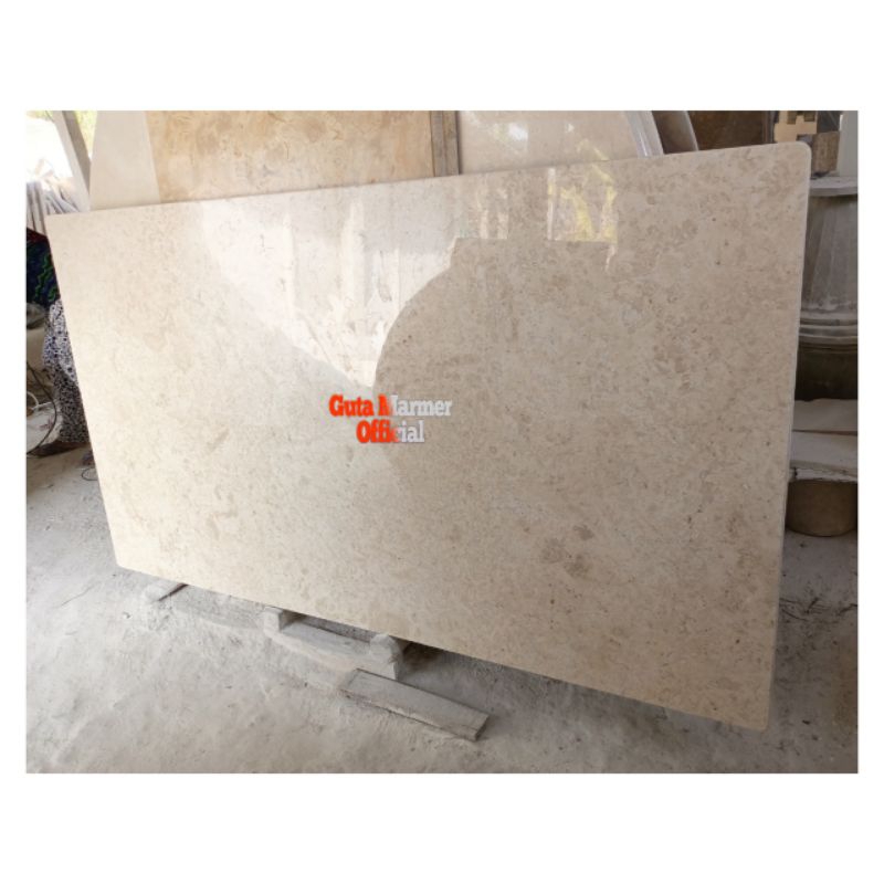 Top Table ||| Daun Meja Batu Marmer Putih Glosy Mengkilapt Motif Ukuran 100x180 Cm