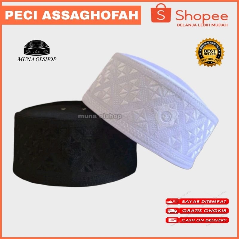 PECI SONGKOK KOPIAH ASSAGOFAH PUTIH POLOS