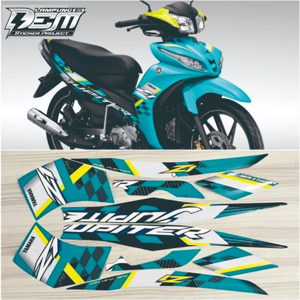 STIKER STRIPING LIS ORI BODY MOTOR YAMAHA JUPITER Z1 TAHUN 2022 WARNA HITAM TOSCA 1 SET STANDAR