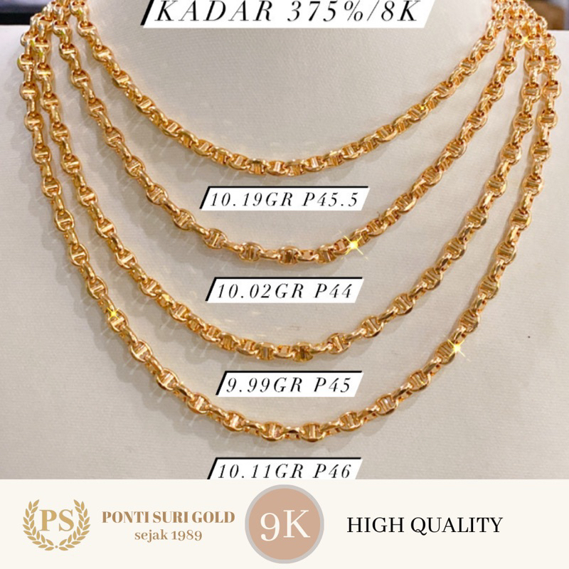 Kalung Piramid Emas 375%