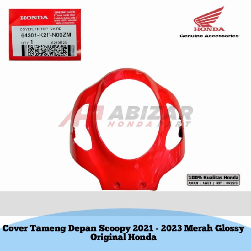 64301-K2F-N00ZM Cover Tameng Depan Scoopy 2021 - 2023 Merah Glossy Original Honda
