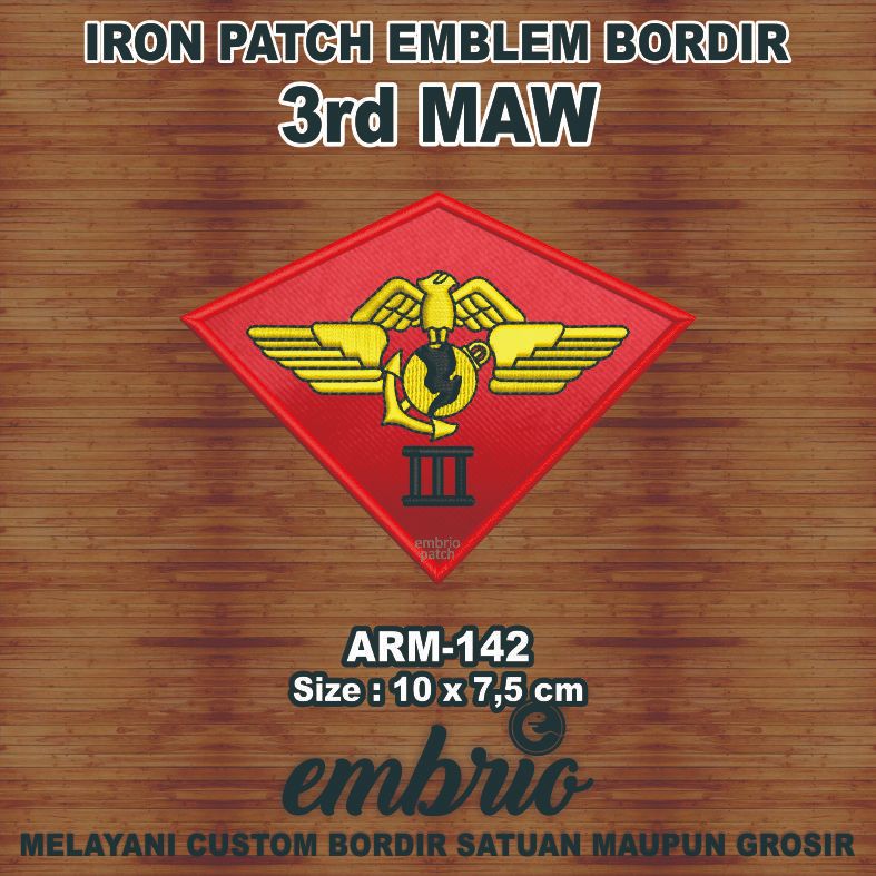 ARM-142 Patch 3rd MAW Marine Aircraft Wing US Army Jaket Top Gun Jacket Patches - 10x7,5cm - Embrio 